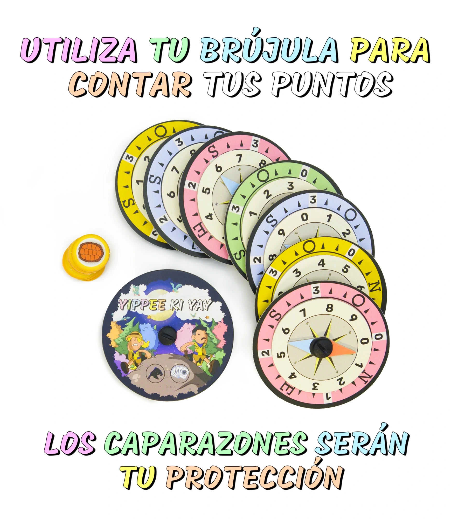 Utiliza tu brújula para contar tus puntos y los caparazones serán tu protección